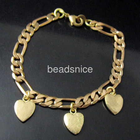 Brass bracelet base,heart,